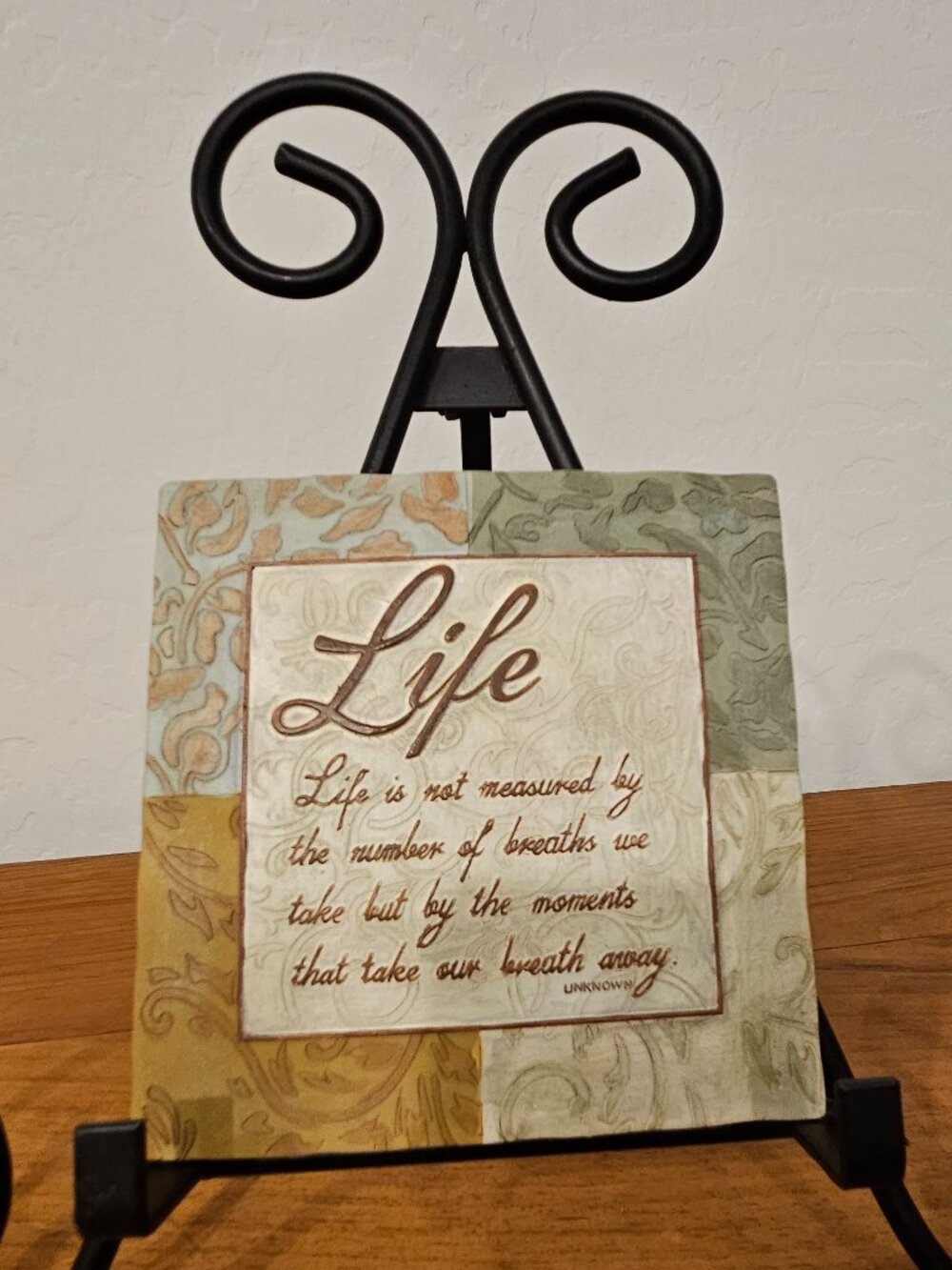 Rustic "Life Is Not Measured" Inspirational Tabletop Sign / Plaque